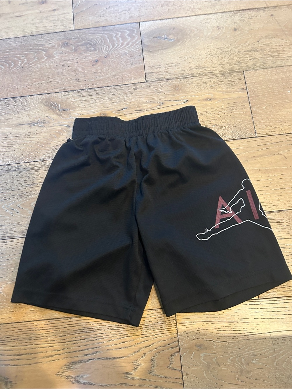 Jordan Black Shorts with Red and White Jumpman Graphic